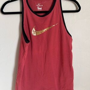 Nike Red Tank Top with Gold Logo
